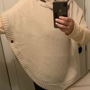 Wool cashmere blend poncho